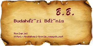 Budaházi Bónis névjegykártya
